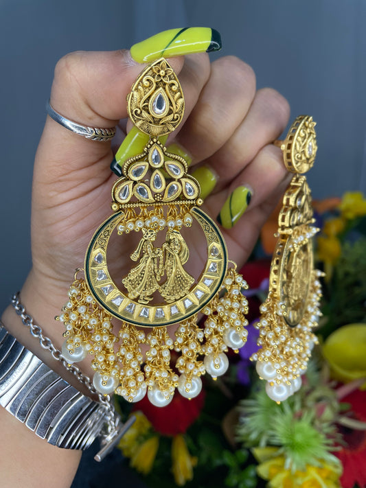 Husan - Uncut Kundan Earrings